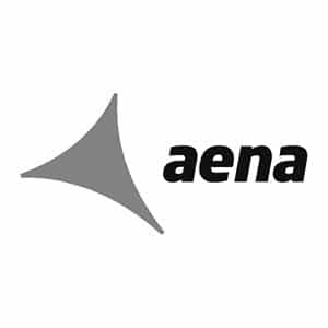 Logotipo de Aena en blanco y negro