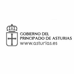 Logotipo del Gobierno de Asturias en blanco y negro