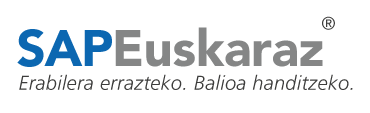 Logo SAP Euskaraz Servicio de traducción e integración lingüística de SAP al euskera